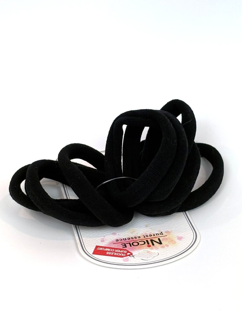 Nicole Purest Essence Ouchless Comfort 10 pieces Black Hair Ties Ponytails. New - Picture 2 of 5